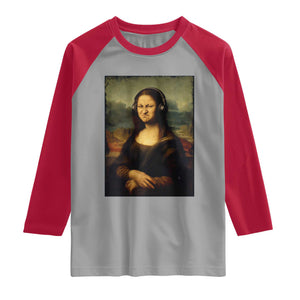 Funny Mona Lisa Bass Face Music Lovers DJs Raglan Shirt
