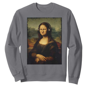 Funny Mona Lisa Bass Face Music Lovers DJs Sweatshirt