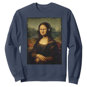 Funny Mona Lisa Bass Face Music Lovers DJs Sweatshirt