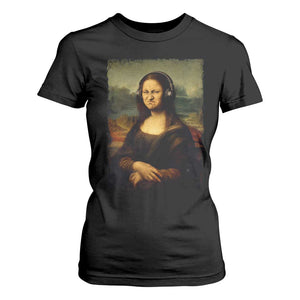 Funny Mona Lisa Bass Face Music Lovers DJs T Shirt For Women
