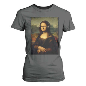 Funny Mona Lisa Bass Face Music Lovers DJs T Shirt For Women