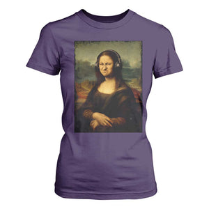 Funny Mona Lisa Bass Face Music Lovers DJs T Shirt For Women