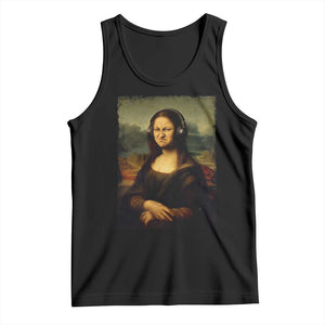 Funny Mona Lisa Bass Face Music Lovers DJs Tank Top