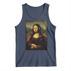 Funny Mona Lisa Bass Face Music Lovers DJs Tank Top