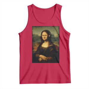 Funny Mona Lisa Bass Face Music Lovers DJs Tank Top