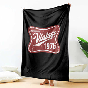 50th Birthday Beer Lover Vintage 1976 Limited Edition Throw Blanket Red Metal Beer Soft Sign Graphic