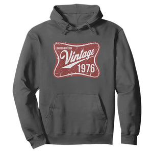 50th Birthday Beer Lover Vintage 1976 Limited Edition Hoodie Red Metal Beer Soft Sign Graphic