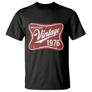 50th Birthday Beer Lover Vintage 1976 Limited Edition T Shirt Red Metal Beer Soft Sign Graphic