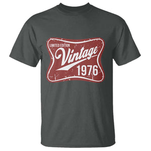 50th Birthday Beer Lover Vintage 1976 Limited Edition T Shirt Red Metal Beer Soft Sign Graphic