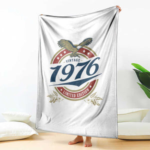 50th Birthday Beer Lover Vintage 1976 Limited Edition Throw Blanket Bald Eagle