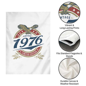 50th Birthday Beer Lover Vintage 1976 Limited Edition Garden Flag Bald Eagle