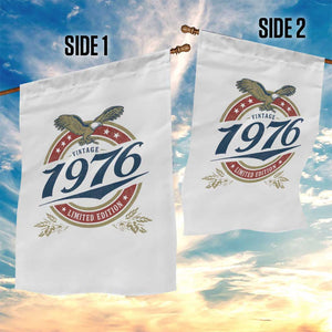 50th Birthday Beer Lover Vintage 1976 Limited Edition Garden Flag Bald Eagle