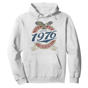 50th Birthday Beer Lover Vintage 1976 Limited Edition Hoodie Bald Eagle