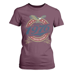 50th Birthday Beer Lover Vintage 1976 Limited Edition T Shirt For Women Bald Eagle