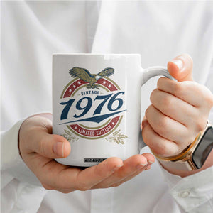 50th Birthday Beer Lover Vintage 1976 Limited Edition Coffee Mug Bald Eagle