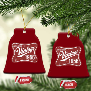 70th Birthday Beer Lover Vintage 1956 Limited Edition Ceramic Ornament Red Metal Beer Soft Sign Graphic