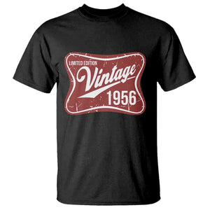 70th Birthday Beer Lover Vintage 1956 Limited Edition T Shirt Red Metal Beer Soft Sign Graphic