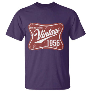 70th Birthday Beer Lover Vintage 1956 Limited Edition T Shirt Red Metal Beer Soft Sign Graphic