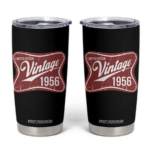 70th Birthday Beer Lover Vintage 1956 Limited Edition Tumbler Cup Red Metal Beer Soft Sign Graphic