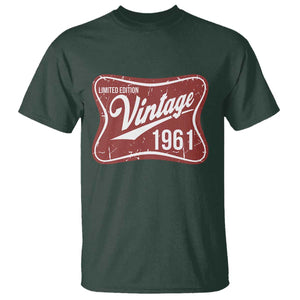 65th Birthday Beer Lover Vintage 1961 Limited Edition T Shirt Red Metal Beer Soft Sign Graphic