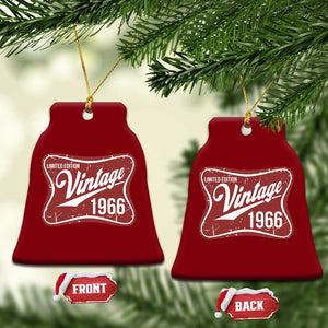 60th Birthday Beer Lover Vintage 1966 Limited Edition Ceramic Ornament Red Metal Beer Soft Sign Graphic