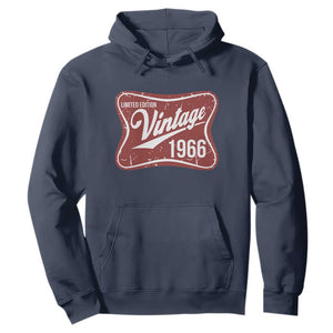 60th Birthday Beer Lover Vintage 1966 Limited Edition Hoodie Red Metal Beer Soft Sign Graphic