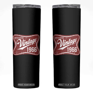 60th Birthday Beer Lover Vintage 1966 Limited Edition Skinny Tumbler Red Metal Beer Soft Sign Graphic