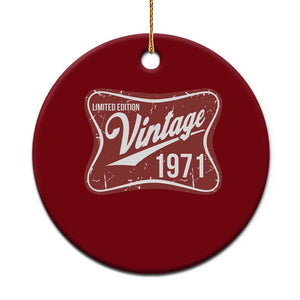 55th Birthday Beer Lover Vintage 1971 Limited Edition Ceramic Ornament Red Metal Beer Soft Sign Graphic