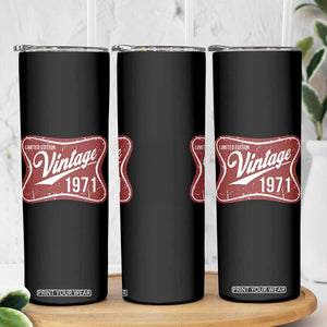 55th Birthday Beer Lover Vintage 1971 Limited Edition Skinny Tumbler Red Metal Beer Soft Sign Graphic