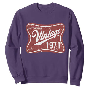 55th Birthday Beer Lover Vintage 1971 Limited Edition Sweatshirt Red Metal Beer Soft Sign Graphic
