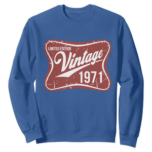 55th Birthday Beer Lover Vintage 1971 Limited Edition Sweatshirt Red Metal Beer Soft Sign Graphic