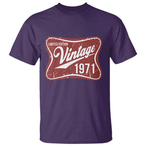 55th Birthday Beer Lover Vintage 1971 Limited Edition T Shirt Red Metal Beer Soft Sign Graphic