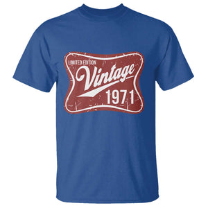 55th Birthday Beer Lover Vintage 1971 Limited Edition T Shirt Red Metal Beer Soft Sign Graphic