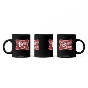 45th Birthday Beer Lover Vintage 1981 Limited Edition Coffee Mug Red Metal Beer Soft Sign Graphic