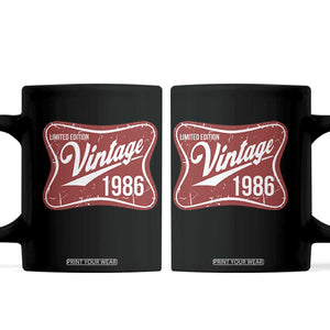 40th Birthday Beer Lover Vintage 1986 Limited Edition Coffee Mug Red Metal Beer Soft Sign Graphic
