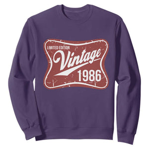 40th Birthday Beer Lover Vintage 1986 Limited Edition Sweatshirt Red Metal Beer Soft Sign Graphic