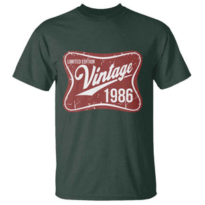 40th Birthday Beer Lover Vintage 1986 Limited Edition T Shirt Red Metal Beer Soft Sign Graphic