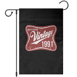 35th Birthday Beer Lover Vintage 1991 Limited Edition Garden Flag Red Metal Beer Soft Sign Graphic