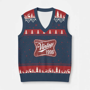 30th Birthday Beer Lover Vintage 1996 Limited Edition V-Neck Knit Sweater Vest Red Metal Beer Soft Sign Graphic
