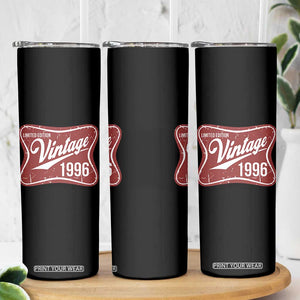 30th Birthday Beer Lover Vintage 1996 Limited Edition Skinny Tumbler Red Metal Beer Soft Sign Graphic