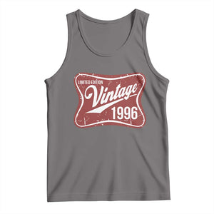 30th Birthday Beer Lover Vintage 1996 Limited Edition Tank Top Red Metal Beer Soft Sign Graphic