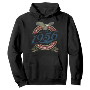 70th Birthday Beer Lover Vintage 1956 Limited Edition Hoodie Bald Eagle