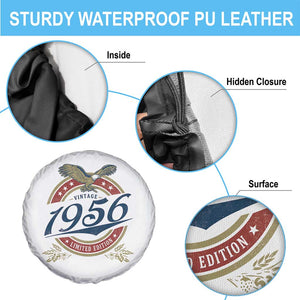 70th Birthday Beer Lover Vintage 1956 Limited Edition Spare Tire Cover Bald Eagle