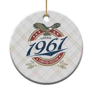 65th Birthday Beer Lover Vintage 1961 Limited Edition Ceramic Ornament Bald Eagle