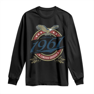 65th Birthday Beer Lover Vintage 1961 Limited Edition Long Sleeve Shirt Bald Eagle