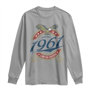 65th Birthday Beer Lover Vintage 1961 Limited Edition Long Sleeve Shirt Bald Eagle