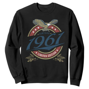 65th Birthday Beer Lover Vintage 1961 Limited Edition Sweatshirt Bald Eagle