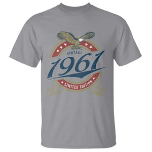 65th Birthday Beer Lover Vintage 1961 Limited Edition T Shirt Bald Eagle