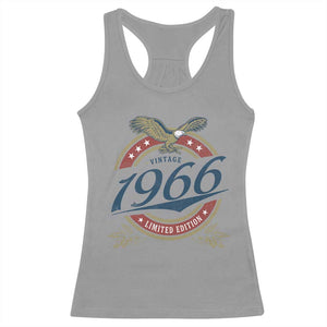 60th Birthday Beer Lover Vintage 1966 Limited Edition Racerback Tank Top Bald Eagle
