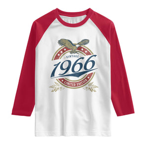 60th Birthday Beer Lover Vintage 1966 Limited Edition Raglan Shirt Bald Eagle